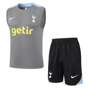 Conjunto Regata Tottenham 2024/25 - Cinza e Preta