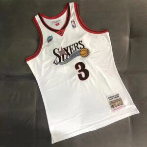 Regata NBA Philadelphia 76ers Retrô 2000 - 2001 Nike Authentic Iverson 3 - Branca