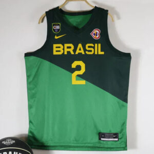 Regata Seleção Brasileira Basquete + Patch CBB e Copa do Mundo 2023 Yago 2 - Verde
