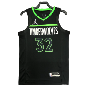 Regata NBA Minnesota Timberwolves Jordan Authentic Towns 32 - Preta