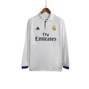 Camisa Retrô Real Madrid Manga Longa Adidas 2016/17 Masculino Branco