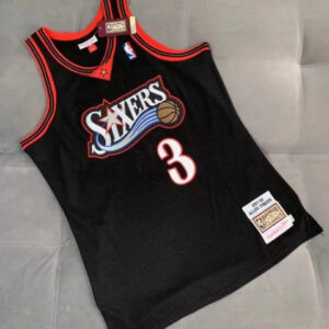Regata NBA Philadelphia 76ers Retrô 1997 - 1998 Nike Authentic Iverson 3 - Preta