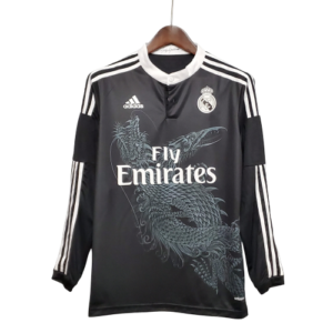 Camisa Retrô Real Madrid Manga Longa III Third Adidas 2014/15 Masculino Preto