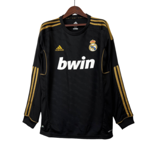 Camisa II Adidas Real Madrid I 11/12 - Retrô Manga Longa- Preto