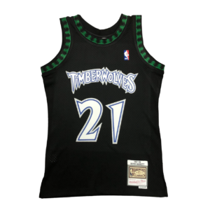 Regata NBA Retrô Timberwolves Mitchell & Ness Authentic Garnett 21 - Preta