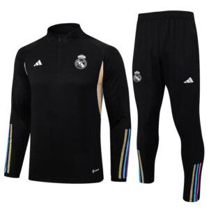 Conjunto Treino Real Madrid 23/24 - Preto/Dourado
