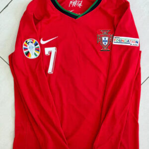 Camisa Portugal 2024/25 Manga Longa - Ronaldo #7 (+Patches)
