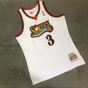 Regata NBA Philadelphia 76ers Retrô 1997 - 1998 Nike Authentic Iverson 3 - Branca