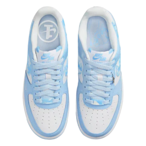 Tênis Air Force 1 "Nail Art" Branco / Azul - Imagem 5