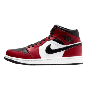 Tênis Air Jordan 1 Mid "Chicago Black Toe" Feminino Vermelho