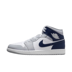 Tênis Air Jordan 1 Mid Wolf "Grey Midnight Navy" Masculino Cinza