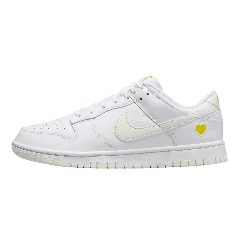 Tênis Dunk Low Valentine's Day "Yellow Heart" Masculino Branco