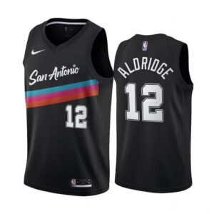 Regata NBA San Antonio Spurs City Edition 20/21 Nike Authentic Swingman Aldridge 12 - Preta