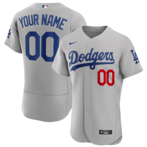 Camisa MLB Los Angeles Dodgers Jersey Cinza Authentic