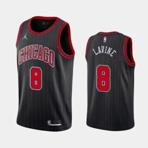 Regata NBA Chicago Bulls Edition 20-21 Nike Authentic Lavine 8 - Preta e Vermelha