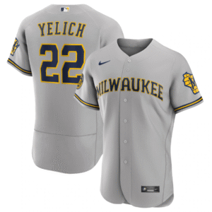 Jersey Milwaukee Brewers Cinza Authentic