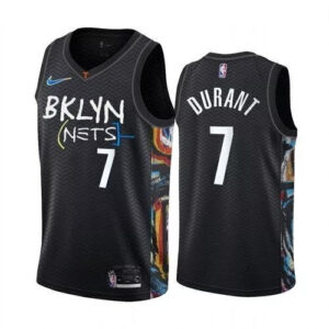 Regata NBA Brooklyn Nets City Edition 20/21 Nike Authentic Durant 7 - Preta