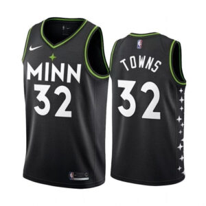 Regata NBA Minnesota Timberwolves City Edition 20/21 Nike Authentic Swingman Towns 32 - Preta
