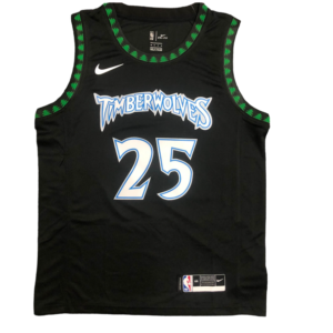 Regata NBA Minnesota Timberwolves Retrô Nike Authentic Rose 25 - Preta