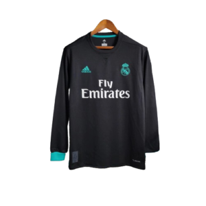 Camisa Retrô Real Madrid Manga Longa II  2017/18Adidas Torcedor Preto