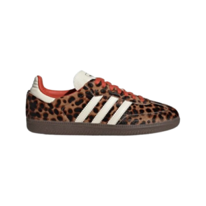 Tênis Adidas Samba OG "Preloved Red Leopard" Feminino Marrom