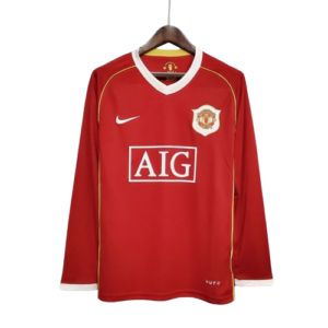 Camisa Retrô Manchester United Manga Longa Nike 2006/07 Masculino Vermelho