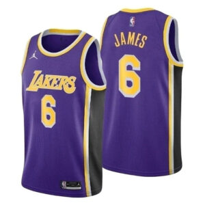 Regata NBA Lakers Nike Authentic James 6 - Roxa