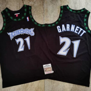 Regata NBA Atlanta Hawks Retrô 1997 - 1998 Mitchell & Ness Authentic Garnett 21 - Preta