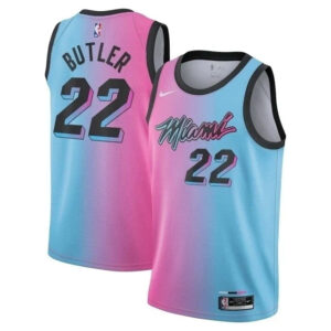 Regata NBA Miami Heat Nike Authentic Butler 22 - Azul e Rosa
