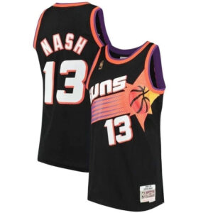 Regata NBA Phoenix Suns Retrô 1996 - 1997 Mitchell & Ness Authentic Nash 13 - Preta