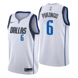 Regata NBA Dallas Mavericks Nike Authentic Swingman Porzingis 6 - Branca