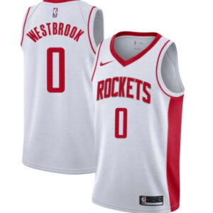 Regata NBA Houston Rockets Nike Authentic Swingman Westbrook 0 - Branca e Vermelha