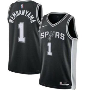 Regata NBA San Antonio Spurs Nike Authentic Wembanyama 1 - Preta