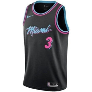 Regata NBA Miami Heat Nike Authentic Wade 3 - Preta