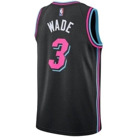 Regata NBA Miami Heat Nike Authentic Wade 3 - Preta - Imagem 2