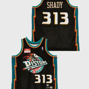 Regata NBA Detroit Pistons Mitchell & Ness Authentic Shady 313 - Preta