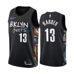 Regata NBA Brooklyn Nets City Edition 20/21 Nike Authentic Harden 13 - Preta
