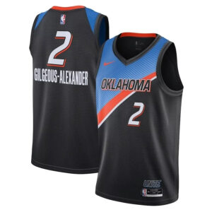 Regata NBA Oklahoma City Thunder Statement Edition 20/21 Nike Authentic Swingman Gilgeous Alexander 2 - Preta