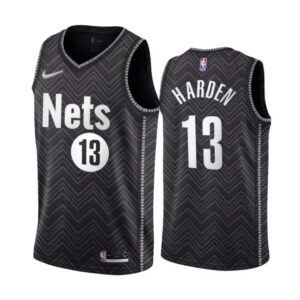 Regata NBA Brooklyn Swingman Nets Edition 20/21 Nike Authentic Harden 13 - Preta